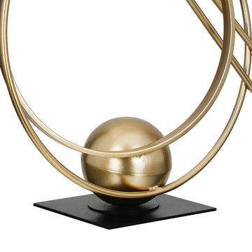 Skulptur – Abstrakte Form, Kreis Design, Goldene Metalloptik - Abstracto | Gilde
