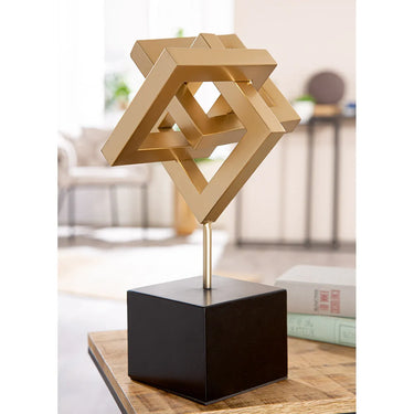 Dekoobjekt – Geometrisches Design, Verschlungene Form, Goldene Metalloptik - Connect | Gilde