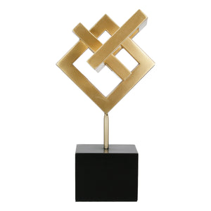 Dekoobjekt – Geometrisches Design, Verschlungene Form, Goldene Metalloptik - Connect | Gilde