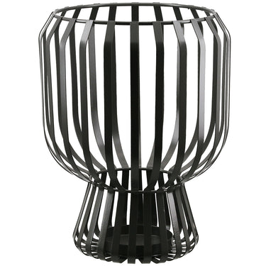 Windlicht – Mattes Metall, Glas Einsatz, Graue Oberfläche, 24cm Höhe - Scola | Gilde