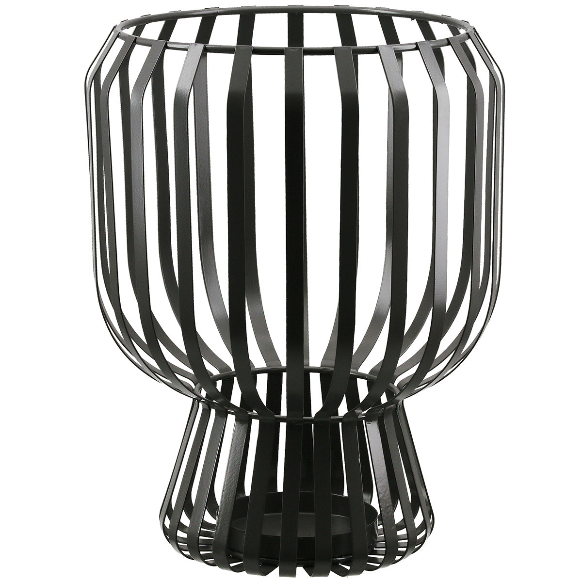 Windlicht – Mattes Metall, Glas Einsatz, Graue Oberfläche, 24cm Höhe - Scola | Gilde