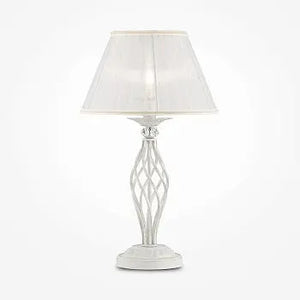 Table Lamp White-Gold Metal Base Pleated Organza Shade & Crystal Details – Grace | Maytoni