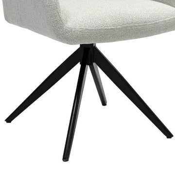 Drehstuhl – Strukturstoff Bezug, Schwarzes Metallgestell, Weiße Farbe - Ravi | Kick Collection