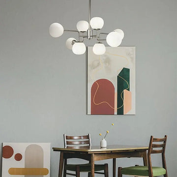 Pendant light with opal glass diffusers and nickel finish in a modern design - Erich | Maytoni