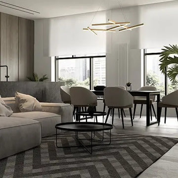 Pendant lamp with a matte gold geometric metal frame and integrated LED – Line | Maytoni