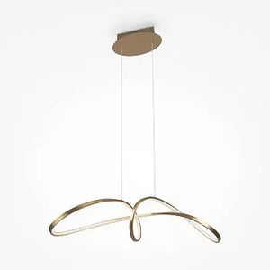 Pendant lamp made of gold-colored rectangular frame with crystal diffusers and LED – Curve | Maytoni