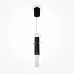 Pendant Light Matt Black Ribbed Aluminum Clear Glass Shade & GU10 Socket – Dynamics | Maytoni