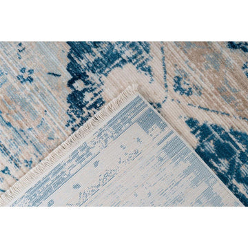 Teppich – Verwaschener Look, Orientalische Ornamente, Creme Blau, 120 x 170  cm - Baroque 525 | Kayoom