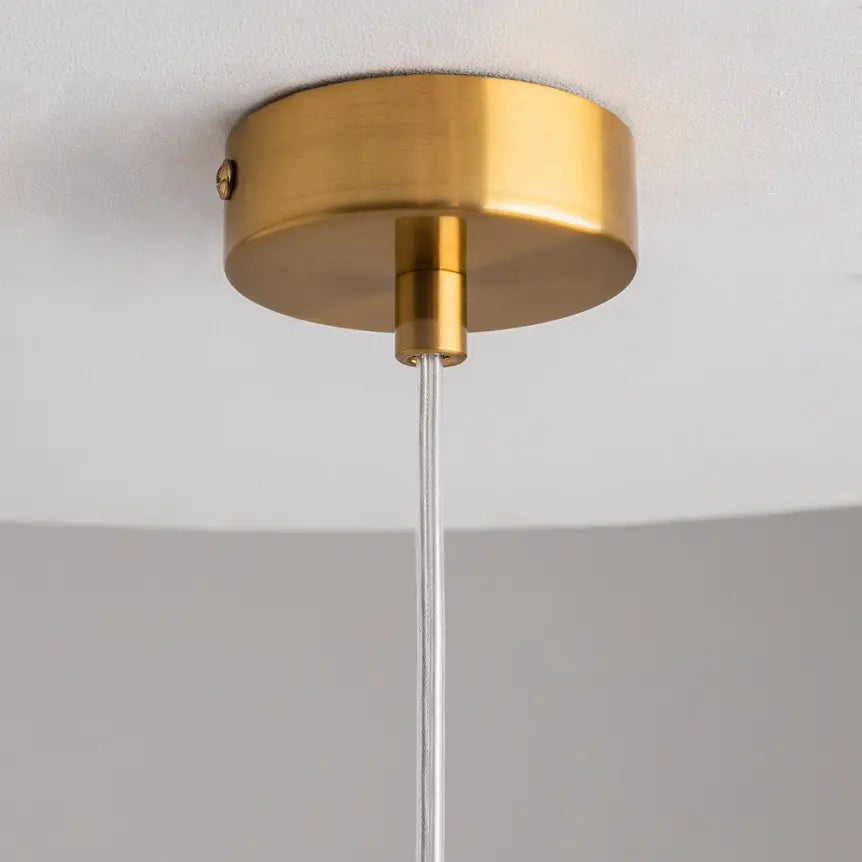 Pendant light with transparent glass shade and decorative bronze chains in an elegant design – Flusso | Maytoni