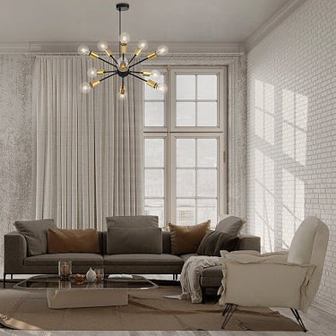 Pendelleuchte mit schwarzem Metallrahmen und Messinglampenfassungen im modernen Loft - Design – Jackson | Maytoni - Esszett Luxury | Stilvolles Wohnen mit Charakter