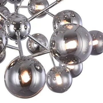 Pendant light with chrome-colored metal frame and smoke-grey mirrored glass shades in a modern design – Dallas | Maytoni