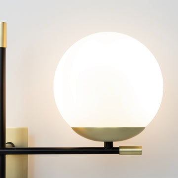 Wall light with black and gold finish and white opal glass shade – Nostalgia | Maytoni