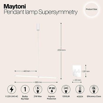 Pendelleuchte mit weißem Aluminiumprofil und transformierbarem Design im modernen Stil – Supersymmetry | Maytoni - Esszett Luxury | Stilvolles Wohnen mit Charakter