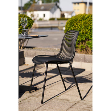 Garden chair – Polypropylene material, Stackable function, Black metal – Branson | House Nordic
