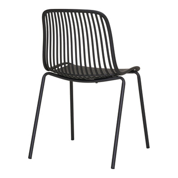 Garden chair – Polypropylene material, Stackable function, Black metal – Branson | House Nordic