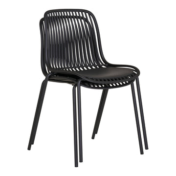 Garden chair – Polypropylene material, Stackable function, Black metal – Branson | House Nordic