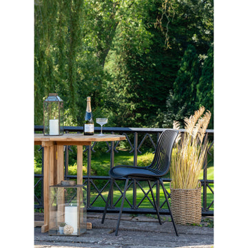 Garden chair – Polypropylene material, Stackable function, Black metal – Branson | House Nordic