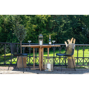 Garden chair – Polypropylene material, Stackable function, Black metal – Branson | House Nordic