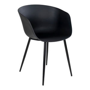 Esszimmerstuhl - Schwarz, PP-Kunststoff, schwarze Beine - Roda | House Nordic