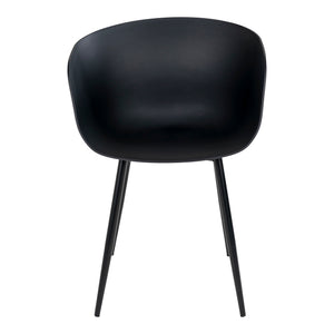 Esszimmerstuhl - Schwarz, PP-Kunststoff, schwarze Beine - Roda | House Nordic