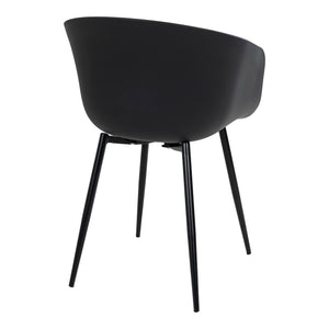 Esszimmerstuhl - Schwarz, PP-Kunststoff, schwarze Beine - Roda | House Nordic