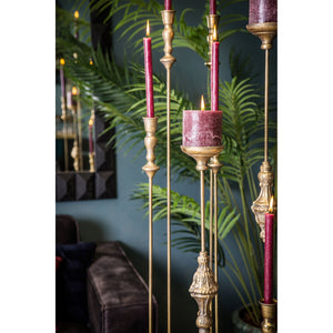Kerzenständer – Goldenes Metall, Kugelakzent, Schlanke Silhouette, L - Ashley | PTMD