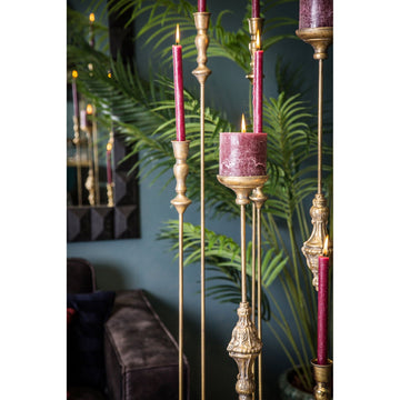 Kerzenständer – Goldenes Metall, Kugelakzent, Schlanke Silhouette, L - Ashley | PTMD
