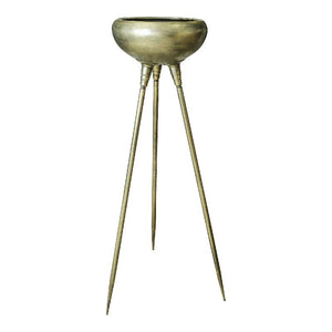 Pot - metal, 3 feet, round, tall, brass, L – Genesis | PTMD