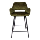 Velvet & Metal Bar Stool with Armrests – Fal | PTMD