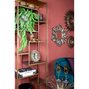 Iron Gold Cabinet with Open Shelf Design – Duana| PTMD