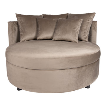Sessel aus Samtstoff, halbrundes Design, elegante Polsterform – Fayen | PTMD - Esszett Luxury | Stilvolles Wohnen mit Charakter
