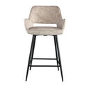 Velvet & Metal Bar Stool with Armrests – Fal | PTMD