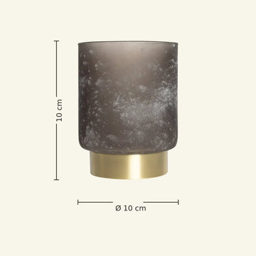 Windlicht aus mattiertem Glas mit Runddesign & Frostoptik S – Sanna | PTMD