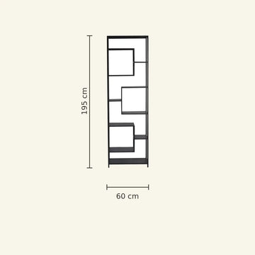 Bücherregal – Offenes Design, Hohe Form, Schwarzfarbe - Duana Playful | PTMD