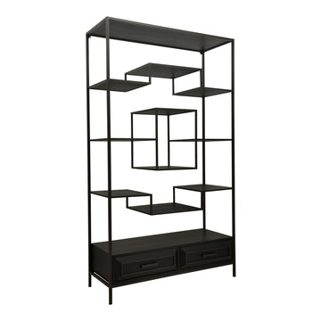 Schrank – schwarze Oberfläche, Holz Material, Eisen Gestell – Lixly | PTMD