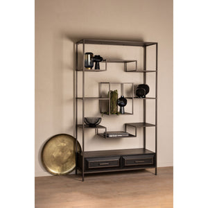 Cabinet – black finish, wood material, iron frame – Lixly | PTMD