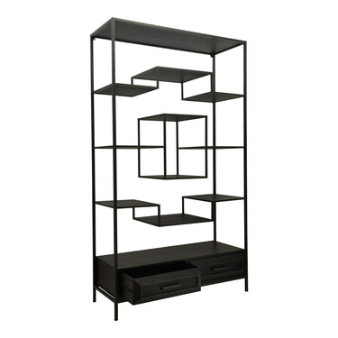Schrank – schwarze Oberfläche, Holz Material, Eisen Gestell – Lixly | PTMD