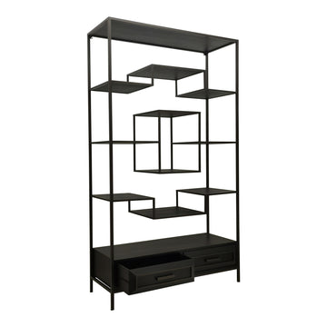 Schrank – schwarze Oberfläche, Holz Material, Eisen Gestell – Lixly | PTMD