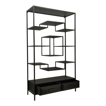 Schrank – schwarze Oberfläche, Holz Material, Eisen Gestell – Lixly | PTMD