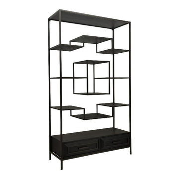 Schrank – schwarze Oberfläche, Holz Material, Eisen Gestell – Lixly | PTMD