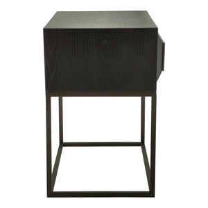 Nachttisch – schwarze Oberfläche, Holz Material, Eisen Gestell – Lixly | PTMD