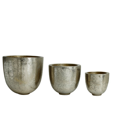 Blumentopf – Gebürstete Oberfläche, Aluminium Blech, Bombierte Form – Mirella | PTMD
