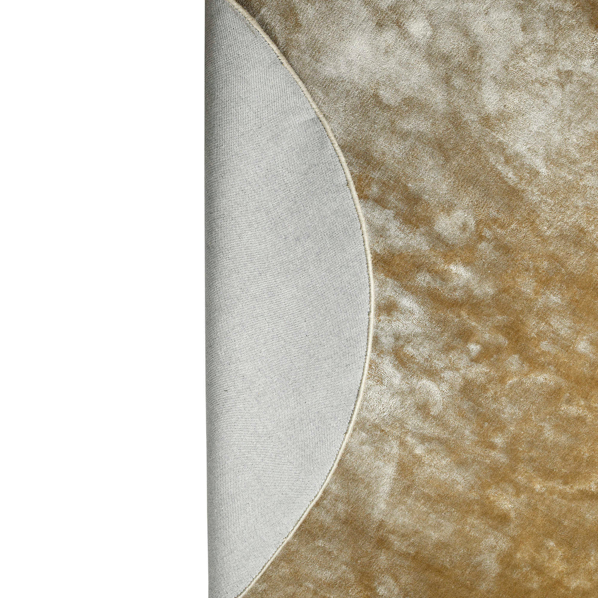 Carpet - Hand-woven Viscose, Round Design, Brown Shade, Soft Touch, S - Flavia | PTMD