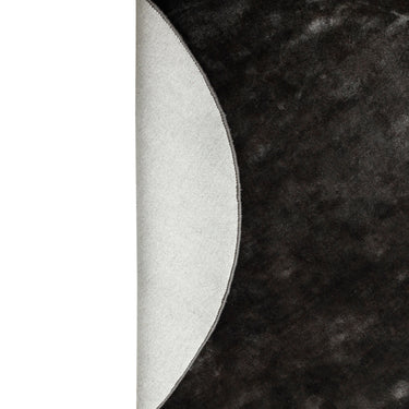 Teppich – Viskose, Gewebtes Design, Runde Form, Schwarz, S – Flavia | PTMD