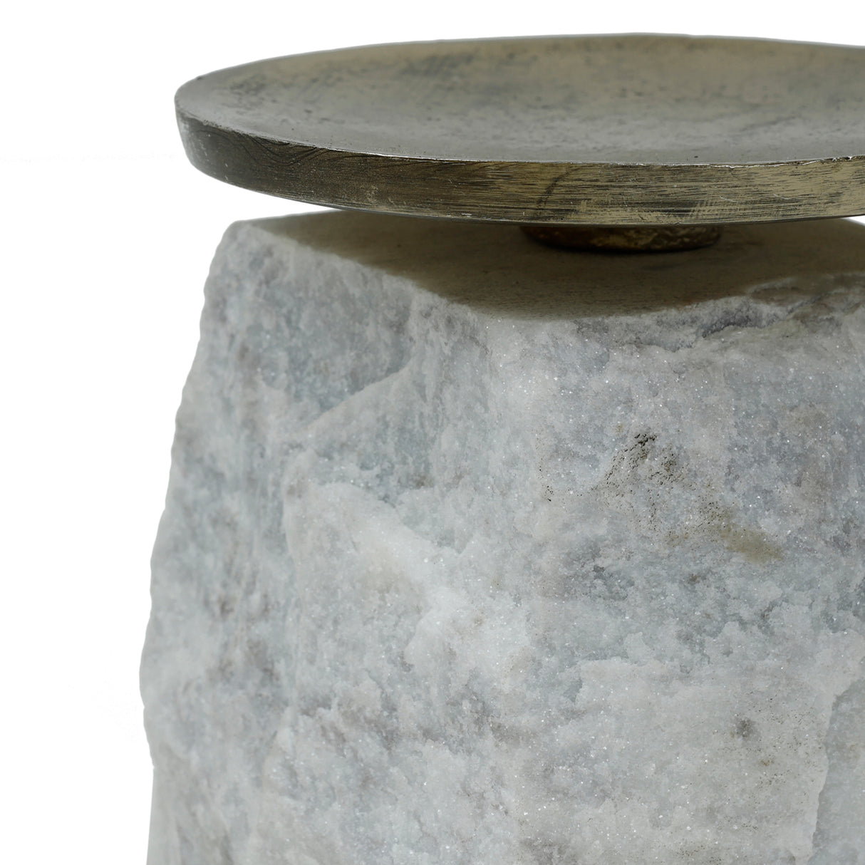 Kerzenhalter aus Marmor mit feiner Steinstruktur Metallaufsatz & zeitloser Form – Nimo | PTMD - Esszett Luxury | Stilvolles Wohnen mit Charakter