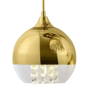 Pendant luminaire with gold-colored metal base and gold and transparent glass diffuser in a luxurious design – Fermi | Maytoni