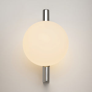 Wall light Chrome, spherical opal glass shade, G9 25W – Avant-garde | Maytoni