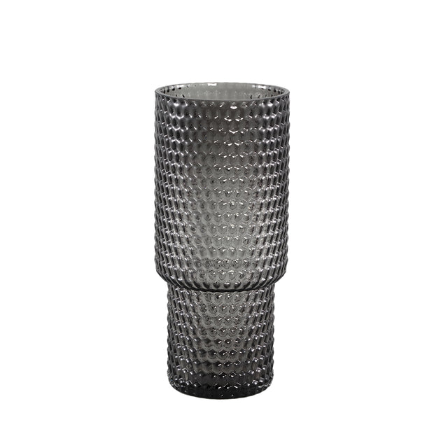 Vase aus Glas mit gerippter Struktur erhöhtem Sockel & dekorativem Formdesign – Archie | PTMD - Esszett Luxury | Stilvolles Wohnen mit Charakter
