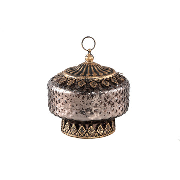 Teelichthalter aus Glas und Metall, rundes Design, glänzende Oberfläche – Decoritz | PTMD - Esszett Luxury | Stilvolles Wohnen mit Charakter
