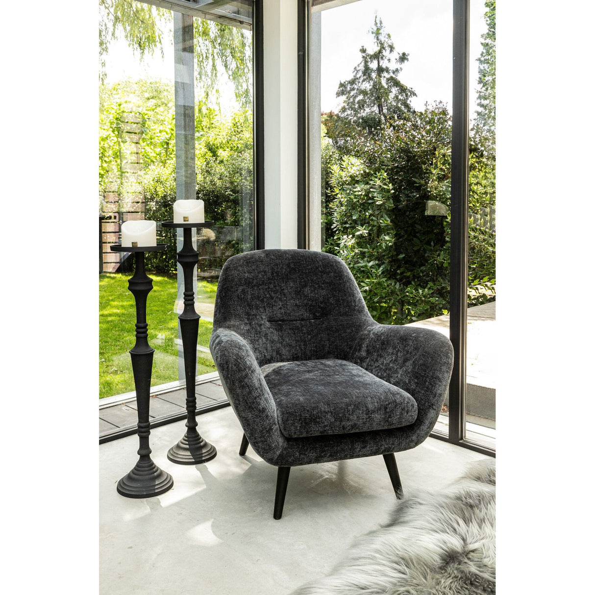 Sessel aus Acryl - Baumwoll - Polyester - Mix, Holzgestell, moderne Polsterform – Donny | PTMD - Esszett Luxury | Stilvolles Wohnen mit Charakter